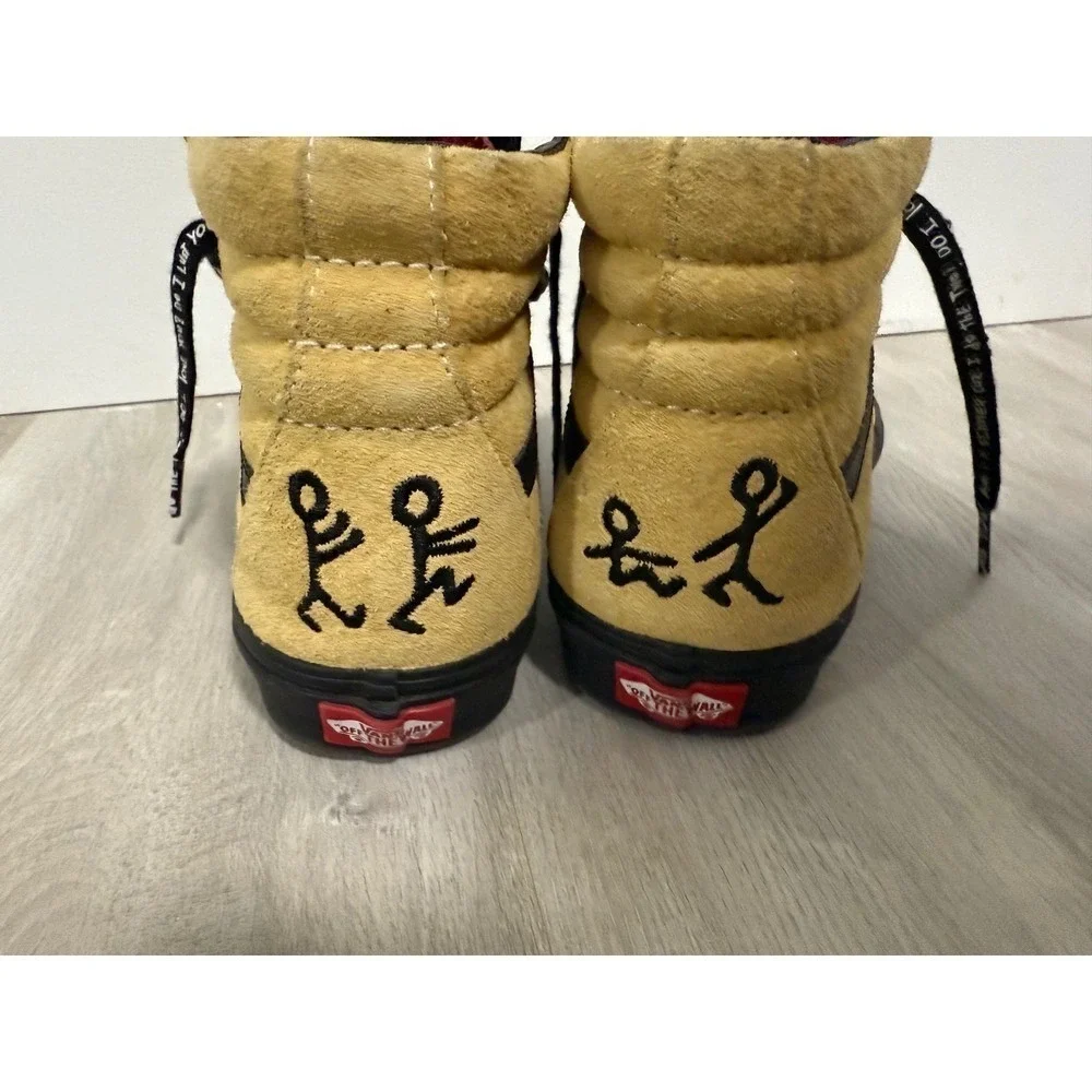 Vans Sk8 Hi Yellow Suede Mens Shoes Custom Artwork Bonita Applebum Size 8